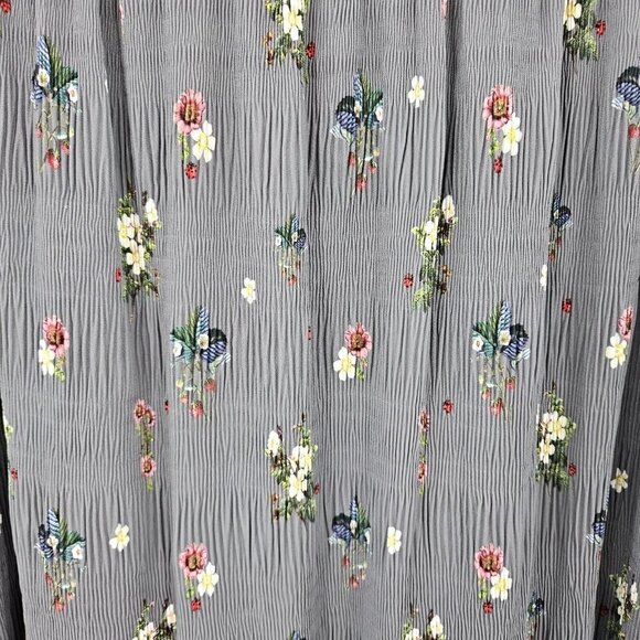 Ted Baker Toppaz Oracle Pleated Midi Dress Gray Women’s 3 Size 8 Floral Formal - Picture 11 of 16